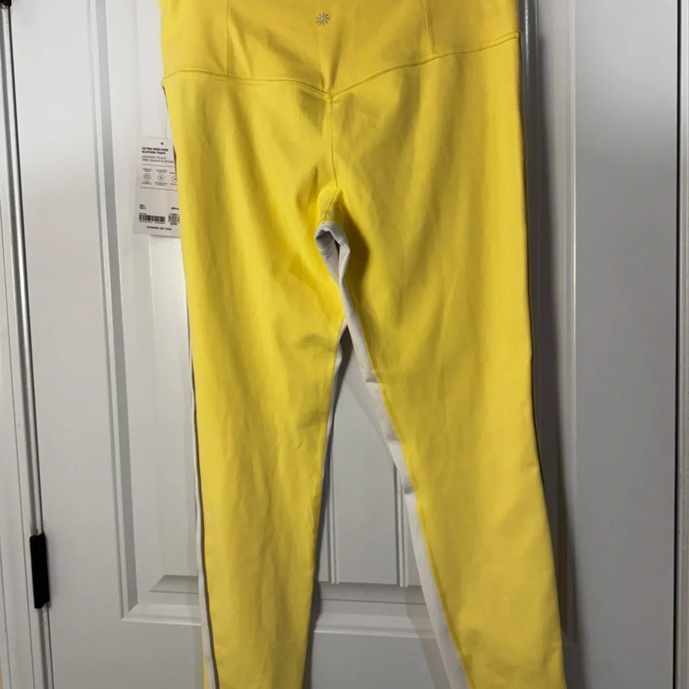 Athleta Vibrant Yellow & White Ultra High Rise Elation Tight NWT
